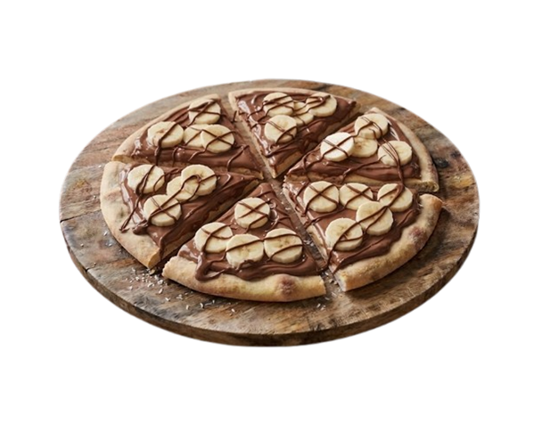 Pizza dessert banane nutella