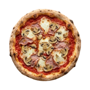 Pizza regina avec tomate, mozzarella , jambon et champignons